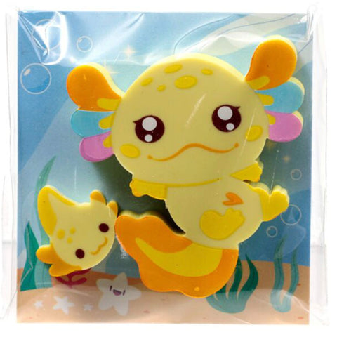 Axolotl Radiergummi 2er Set Gelb
