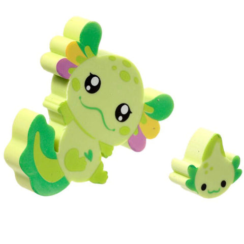 Axolotl Radiergummi 2er Set Grün