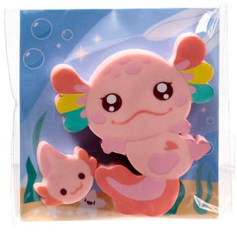 Axolotl Radiergummi 2er Set Pink