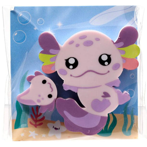 Axolotl Radiergummi 2er Set Violett