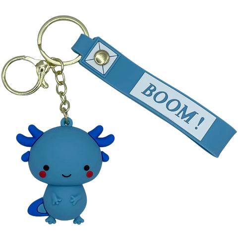 Axolotl Schlüsselanhänger Kawaii Blau