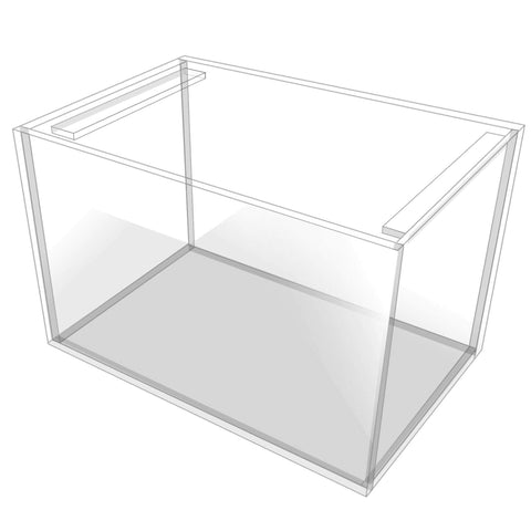 Vollglasaquarium mit Querstreben